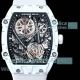 Richard Mille Ultra thin watch - Swiss Copy RM 27-05 Tourbillon Rafael Nadal White Carbon TPT Wrist (2)_th.jpg